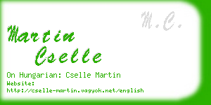 martin cselle business card